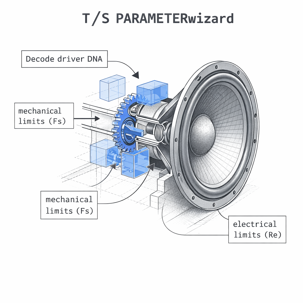 Cutaway diagram of a speaker cone decoding parameters wizardo