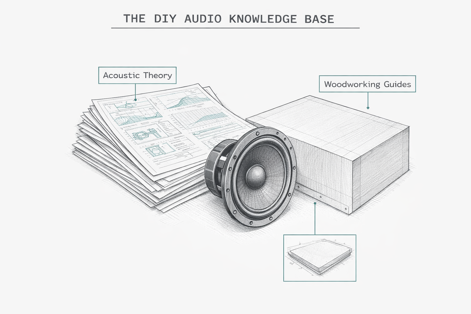 Conceptual drawing of the DIY Audio and Woodworking Knowledge Base archive